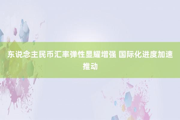 东说念主民币汇率弹性显耀增强 国际化进度加速推动